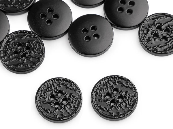 Classic 4-Hole Textured Buttons for Coats, Jackets, and Knitwear - Sizes 28, 36, 40