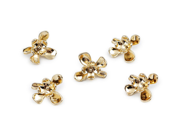 Premium Flower Design Metal Buttons for Jeans & Denim - 32 & 40 Sizes, Nickel & Classic Gold
