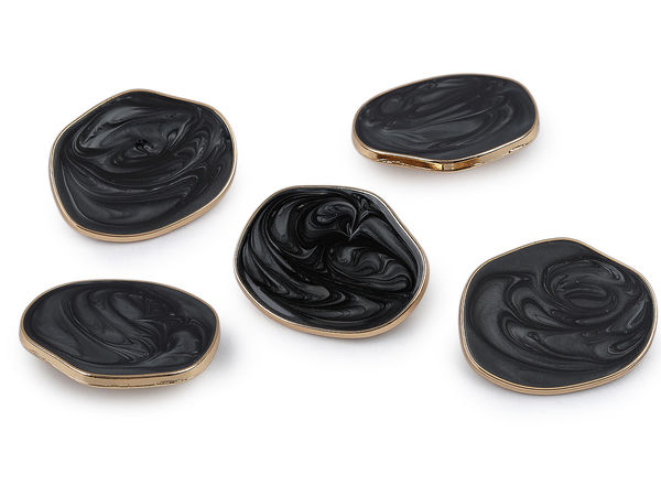 Elegant Metal Buttons with Imitation Mother of Pearl Design - Premium Haberdashery Fasteners for Blazers, Coats & Jeans, Sizes 46 & 58