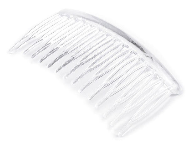 Clear Plastic Hair Side Comb for DIY Hair Accessories & Bridal Veils, 45x80 mm