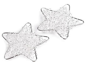 Black Wire Star Ornaments, 50mm - Elegant Christmas Hanging Decorations & Craft Appliques for Holiday Displays