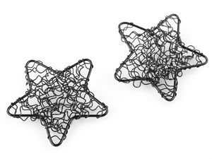 Black Wire Star Ornaments, 50mm - Elegant Christmas Hanging Decorations & Craft Appliques for Holiday Displays