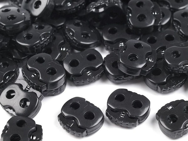Large 2-Hole Cord Lock Stopper Toggles (20x20 mm) – Premium Plastic Drawstring Fasteners