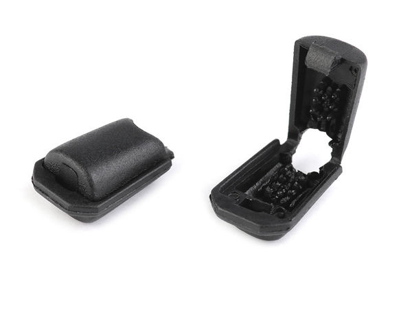 Premium Plastic Cord End Caps (11x16mm) for Hoodies, Jackets, and Sportswear - Durable Drawstring Stoppers (Black)