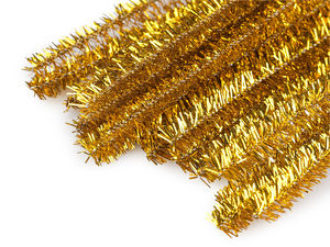 Premium Metallic Sparkle Chenille Pipe Cleaners – 6mm Lurex Fuzzy Wire Craft Sticks (30cm)
