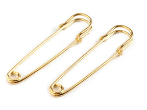 Large Decorative Safety Pin & Kilt Pin (13x65mm) - Heavy-Duty Metal Brooch Pin for Woolen Shawls, Garments, and Wedding Decorations
