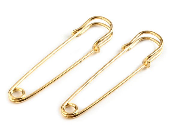 Large Decorative Safety Pin & Kilt Pin (13x65mm) - Heavy-Duty Metal Brooch Pin for Woolen Shawls, Garments, and Wedding Decorations