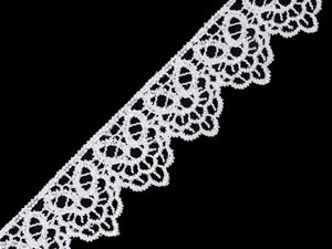 Elegant White Guipure Lace Applique Sewing Trim - 35mm Decorative Ribbon for Apparel & Home Decor