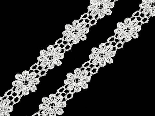 Premium Daisy Motif Guipure Lace Trim (20mm Width) - Elegant Floral Haberdashery Ribbon for Sewing, Apparel Embellishments, and DIY Crafts