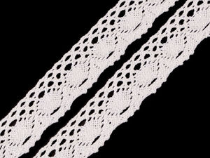 Premium White Cotton Bobbin Lace Trim - 40mm Wide for Sewing and Crafts