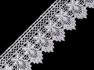 Premium Guipure Lace Applique Sewing Trim (55mm) - Elegant Floral Embroidery Ribbon for Bridal Wear, Dressmaking, and Crafts
