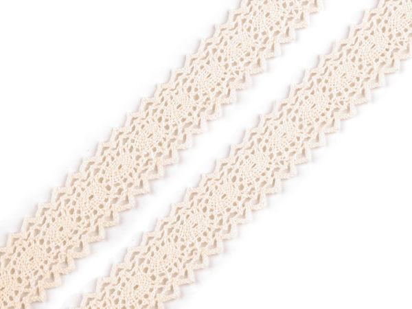 Premium Cotton Bobbin Lace Trim - 23mm Width for Sewing, Bridal, Home Decor & Scrapbooking