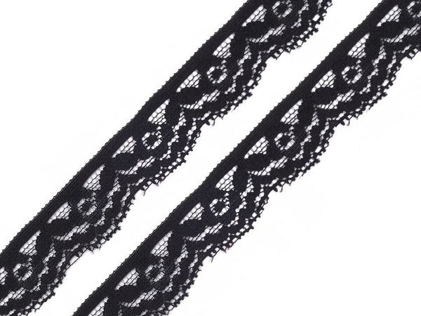 Premium Stretch Elastic Lace Trim - 20mm Wide High-Resilience Lace Ribbon for Lingerie, Apparel, and Crafts (25m Roll)