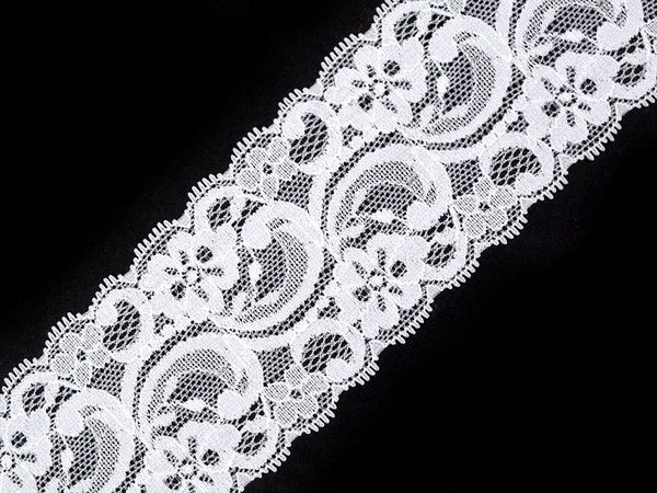 Premium Stretch Elastic Lace Trim (55mm) - Multi-Use Decorative Stretch Lace Ribbon for Apparel, Lingerie, and DIY Crafts