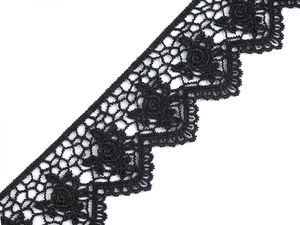 Premium Venetian Guipure Lace Applique Trim - 45mm Elegant Floral Embroidery Sewing Border for Bridal Wear, Apparel, and Home Decor