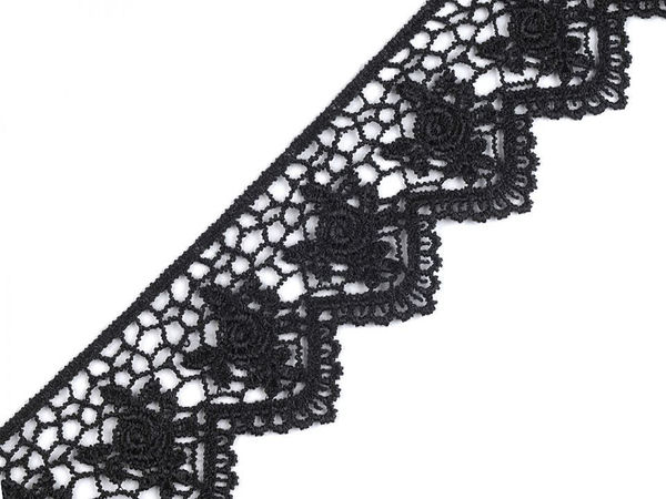 Premium Venetian Guipure Lace Applique Trim - 45mm Elegant Floral Embroidery Sewing Border for Bridal Wear, Apparel, and Home Decor