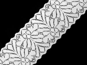 Premium Floral Stretch Elastic Lace Trim - 80mm Wide Ribbon for Apparel, Lingerie & Home Decor