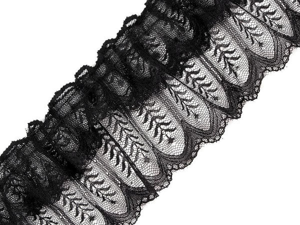 Elegant Dual-Layer Pleated Synthetic Lace Trim - 85mm & 95mm
