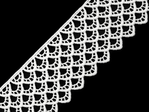 Premium Guipure Lace Applique Trim (60mm) - Elegant Floral Sewing Ribbon for Fashion & Home Decor