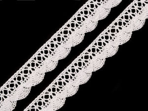 Premium White Cotton Bobbin Lace Trim - 22mm Delicate Decorative Lace for Sewing, Crafts, and Gift Wrapping