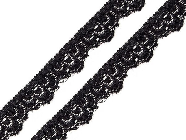 Premium Stretch Elastic Lace Trim (16mm) - Elegant Decorative Border Ribbon for Lingerie, Apparel, and Home Textiles