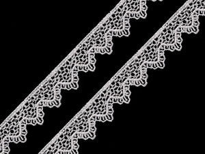 Premium Snow White Guipure Lace Trim - 17mm Scalloped Edge Sewing Applique for Apparel, Home Decor, and Scrapbooking