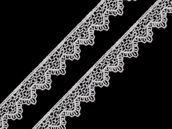 Premium Snow White Guipure Lace Trim - 17mm Scalloped Edge Sewing Applique for Apparel, Home Decor, and Scrapbooking
