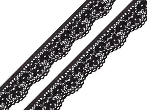 Premium 25mm Stretch Elastic Lace Trim - Floral Scalloped Border for Apparel, Lingerie and DIY Crafts