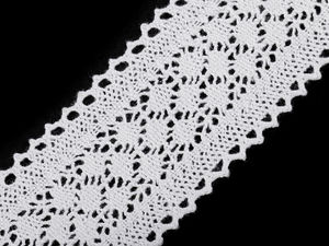 Premium Cotton Bobbin Lace Trim & Insert (60mm) - Elegant Crochet Style Decorative Border for Apparel, Home Textiles, and Crafts