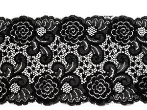 Premium Floral Stretch Elastic Lace Trim (15 cm) | Elegant Haberdashery Ribbon for Lingerie, Apparel, and Headbands