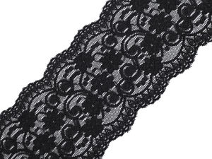 Premium Stretch Elastic Lace Trim (10cm Width) - Elegant Floral Pattern for Apparel, Lingerie, and Headbands