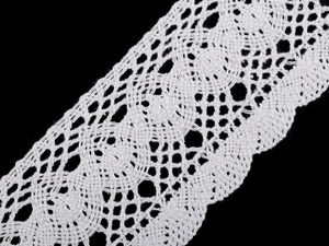 Premium Cotton Bobbin Lace Trim (75mm Width) - Elegant Border Ribbon for Sewing, Crafts, and Home Decor
