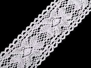 Premium Wide Cotton Bobbin Lace Trim Insert (55mm) - Elegant Vintage Pattern Border Ribbon for Sewing, Apparel, Crafts, and Home Decor