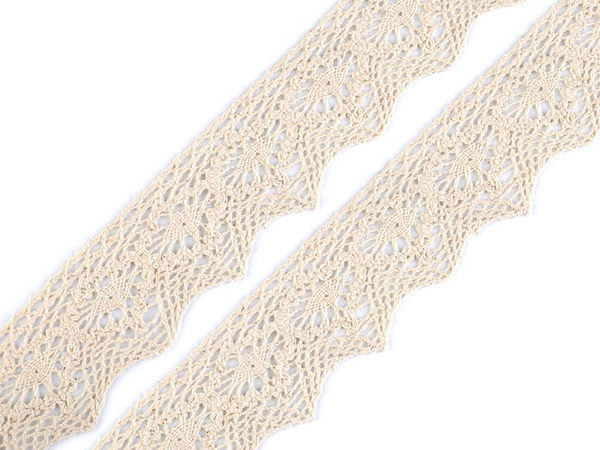 Premium Cotton Bobbin Lace Trim - 46mm & 56mm Widths for Sewing, Crafts, and Home Decor