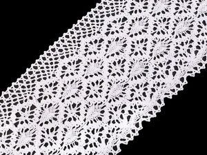 Premium 14cm Cotton Bobbin Lace Trim - Elegant Decorative Border for Apparel, Home Decor, and Crafts