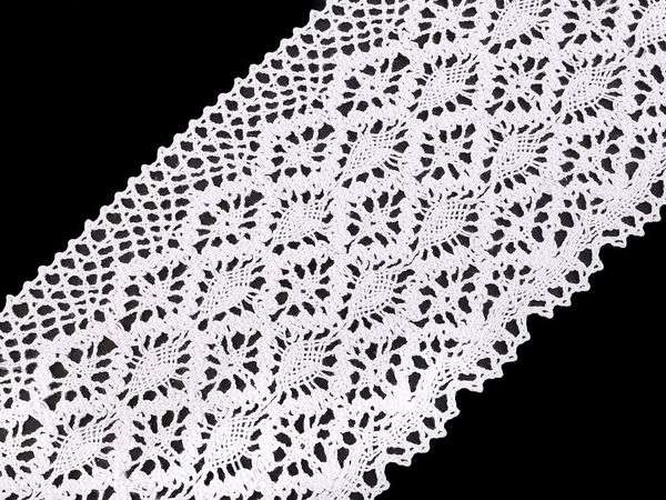 Premium 14cm Cotton Bobbin Lace Trim - Elegant Decorative Border for Apparel, Home Decor, and Crafts
