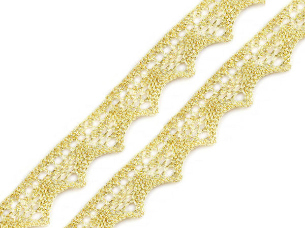 Premium Gold Metallic Braid Lace Trimming - Non-Stretch Decorative Ribbon for Apparel, Home Decor, and Crafts