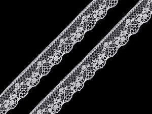 Premium 18mm Polyamide Nylon Lace Trim - Elegant Curved Edge Synthetic Lace for Sewing, Garments, and Home Decor