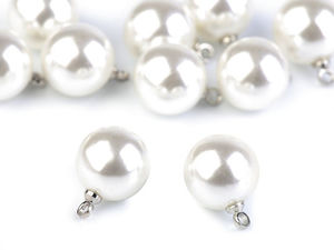 Premium 11mm Glossy Faux Pearl Shank Buttons with Secure Attachment Loop
