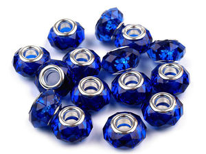 Lightweight Faceted Metallic Charm Beads with Large Hole - 14.5x9mm Spacer Beads for Custom Bracelets and DIY Jewelry Making