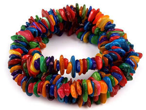 Premium Imitation Mother of Pearl Nacre Chip Beads on String - Irregular Mineral Chips for DIY Jewelry Making & Crafts