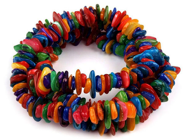 Premium Imitation Mother of Pearl Nacre Chip Beads on String - Irregular Mineral Chips for DIY Jewelry Making & Crafts
