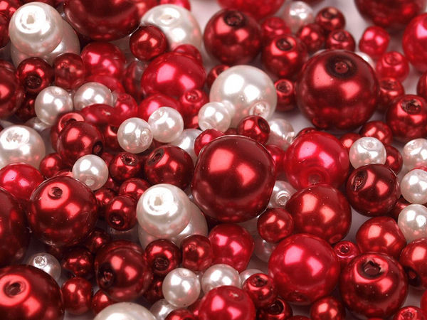 Premium Glass Pearl Beads Mix - Round Imitation Waxed Pearls for Jewelry Making, Assorted Sizes (4-12mm)
