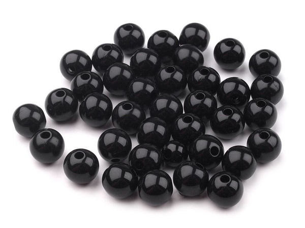 8mm Round Plastic Beads for Jewelry Making and DIY Crafts, 10g Pack