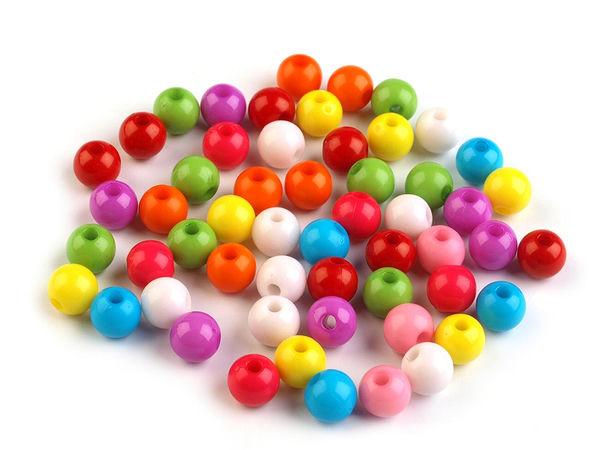 Premium 7mm Round Plastic Beads - Elegant Soft-Shine Mixed Colors for Jewelry Making & DIY Crafts (120 Pcs / 20g)