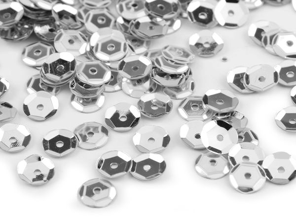 Premium 6mm Loose Cupped Sequins (50g Bulk Pack) - Sparkling Faceted Embellishments for Sewing, Garments, and Crafts