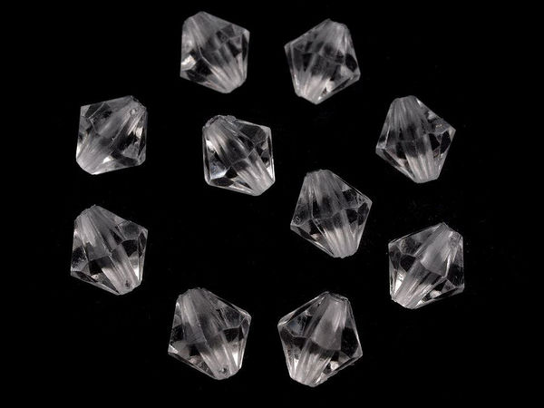 Transparent Faceted Sun Beads - Premium 8x8mm Plastic Craft Beads, 104-Piece Pack