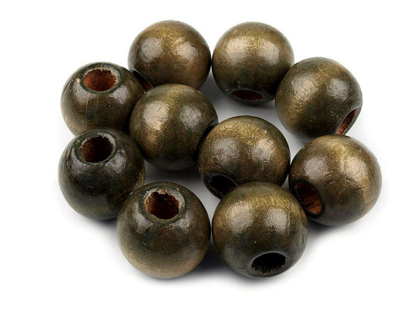 Premium Large Wooden Beads Ø22-25 mm with Wide Threading Hole for Handbag Handles and DIY Crafts