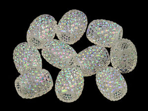 Premium Faceted Plastic Charm Beads (13x15mm) - Lightweight Large Hole Beads for Jewelry Making, Macrame, and DIY Crafts