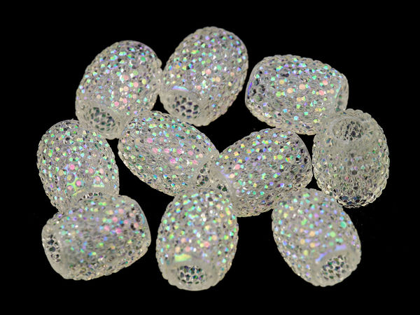 Premium Faceted Plastic Charm Beads (13x15mm) - Lightweight Large Hole Beads for Jewelry Making, Macrame, and DIY Crafts